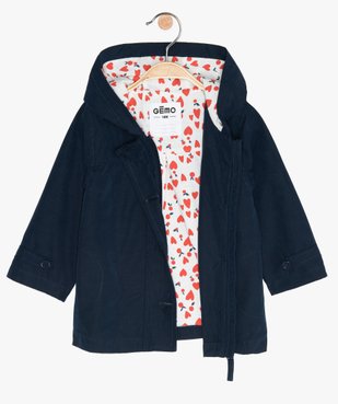 Manteau bébé fille zippé, fin, à capuche et doublure imprimée vue3 - GEMO(BEBE DEBT) - GEMO
