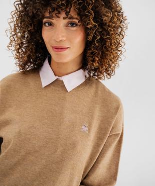 Pull effet 2-en-1 avec détails chemise femme - LuluCastagnette vue3 - LULUCASTAGNETTE - GEMO