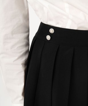 Jupe plissée courte avec boutons décoratifs femme vue2 - GEMO(FEMME PAP) - GEMO