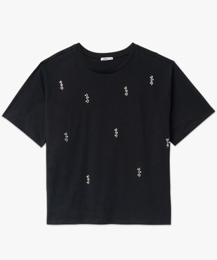 Tee-shirt manches courtes coupe large à strass femme grande taille vue4 - GEMO (G TAILLE) - GEMO