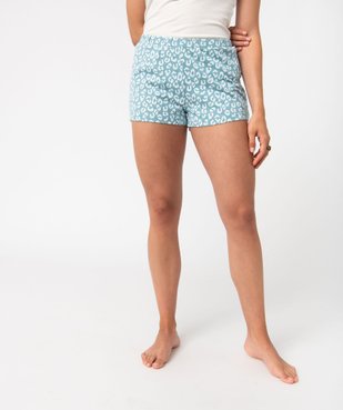 Short de pyjama femme imprimé avec ceinture élastique vue1 - GEMO(HOMWR FEM) - GEMO