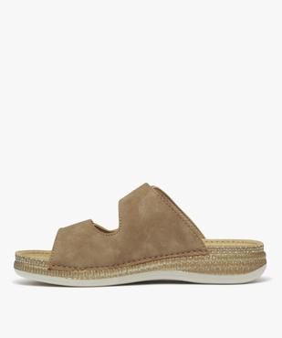Mules confort à semelle intérieure cuir et petit talon compensé femme vue3 - G'FLEX - GEMO