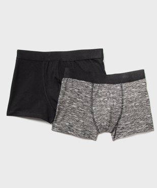 Boxer en coton stretch uni et chiné garçon (lot de 2) vue4 - GEMO 4G GARCON - GEMO