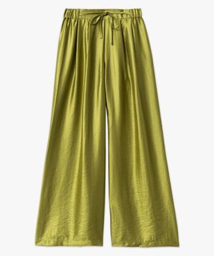 Pantalon large et fluide en viscose gaufrée et satinée femme vue4 - GEMO(FEMME PAP) - GEMO