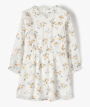 Robe fille en voile avec motifs fleuris et petits volants vue1 - GEMO (ENFANT) - GEMO