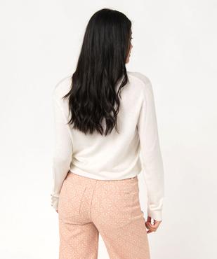 Pull en maille fine à col V et boutons fantaisie femme vue3 - GEMO 4G FEMME - GEMO