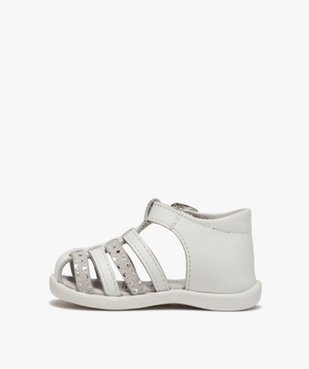 Sandales premiers pas bébé fille à brides en cuir vue3 - GEMO(BEBE DEBT) - GEMO