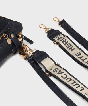 Sac en matière grainée avec deux bandoulières amovibles femme - LuluCastagnette vue5 - LULUCASTAGNETTE - GEMO