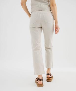 Jean cropped Straight taille haute à rayures femme vue4 - GEMO 4G FEMME - GEMO