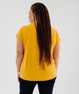 Tee-shirt femme grande taille à manches courtes avec motifs vue3 - GEMO (G TAILLE) - GEMO