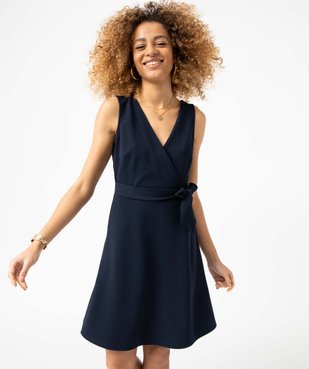 Robe femme avec décolleté cache-coeur et dos dentelle vue2 - GEMO(FEMME PAP) - GEMO