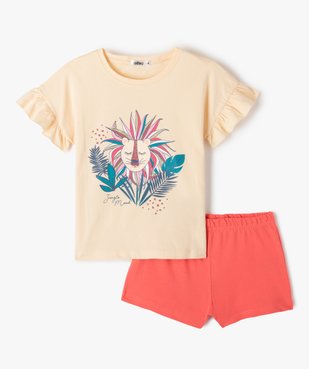 Pyjashort fille avec bicolore avec motif jungle vue1 - GEMO (ENFANT) - GEMO