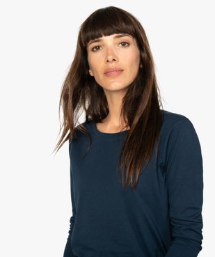 Tee-shirt à manches longues et col rond femme vue5 - GEMO(FEMME PAP) - GEMO