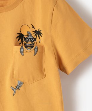 Tee-shirt garçon avec poche poitrine avec motif vue2 - GEMO (ENFANT) - GEMO