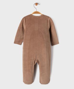 Pyjama en velours ouvert devant motif renne bébé vue3 - GEMO 4G BEBE - GEMO