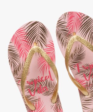 Tongs femme à motifs tropicaux et brides pailletées vue3 - Nikesneakers (PLAGE) - Nikesneakers