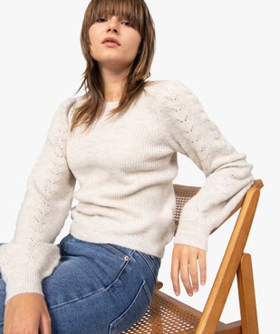 Pull femme en grosse maille à manches fantaisie vue5 - Nikesneakers C4G FEMME - Nikesneakers