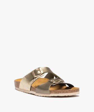 Mules femmes à brides asymétriques fantaisie vue2 - GEMO 4G FEMME - GEMO