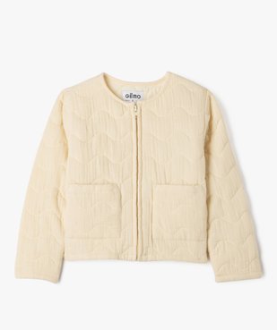 Veste zippée et matelassée coupe droite fille vue1 - GEMO (ENFANT) - GEMO