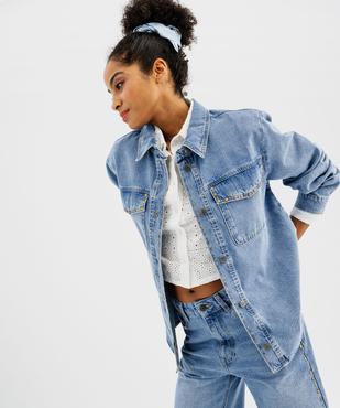 Veste en jean forme chemise avec clous femme vue1 - GEMO(FEMME PAP) - GEMO