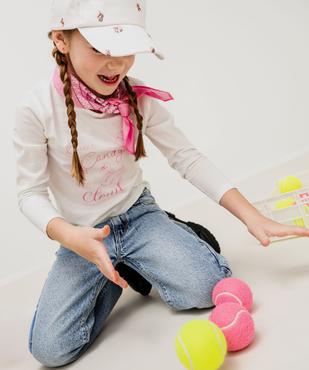 Tee-shirt manches longues en coton imprimé fille vue4 - GEMO 4G FILLE - GEMO