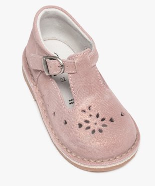 Chaussures de marche bébé fille dessus cuir à pailettes vue5 - GEMO(BEBE DEBT) - GEMO