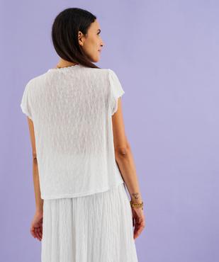 Chemise manches courtes en dentelle extensible femme vue4 - GEMO(FEMME PAP) - GEMO