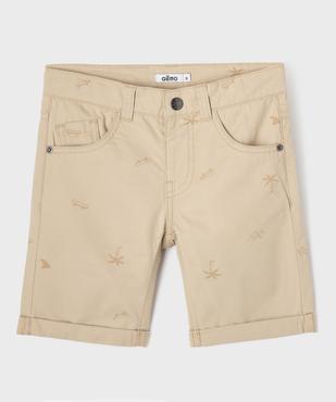 Bermuda en coton twill imprimé à revers garçon vue5 - GEMO 4G GARCON - GEMO