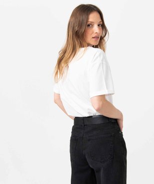 Tee-shirt femme à manches courtes avec inscription vintage vue3 - GEMO(FEMME PAP) - GEMO