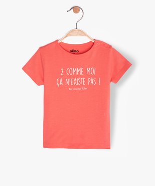 Tee-shirt bébé fille à message humoristique - GEMO x Les Vilaines filles vue1 - VILAINES FILLES - GEMO
