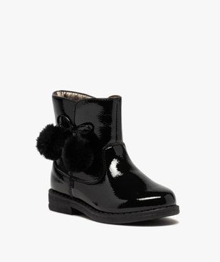 Boots fille vernies avec pompons sur le côté vue2 - Nikesneakers (ENFANT) - Nikesneakers