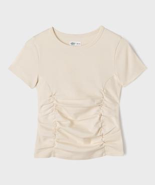 Tee-shirt manches courtes froncé fille vue1 - GEMO 4G FILLE - GEMO