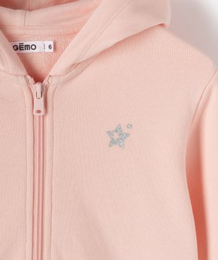 Sweat fille à capuche avec doublure contrastante vue2 - GEMO (ENFANT) - GEMO