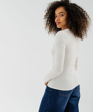 T-shirt col tunisien uni femme vue3 - GEMO(FEMME PAP) - GEMO