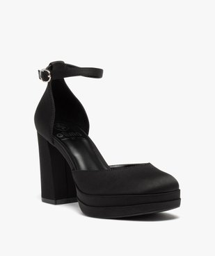Escarpin en satin avec plateforme et talon haut femme vue2 - GEMO(URBAIN) - GEMO