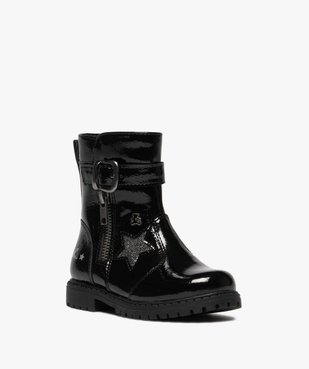 Boots fille vernies à détails argentés avec zip intérieur et fantaisie - LuluCastagnette vue2 - LULU CASTAGNETT - GEMO