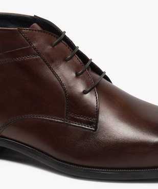 Derbies homme semi-montants en cuir uni vue6 - GEMO(URBAIN) - GEMO