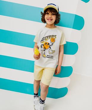 Tee-shirt manches courtes raglan imprimé basket garçon vue5 - GEMO 4G GARCON - GEMO