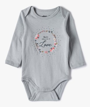 Body bébé fille manches longues à motifs divers (lot de 3) vue4 - GEMO C4G BEBE - GEMO