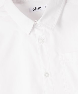 Chemise unie à manches longues garçon vue2 - GEMO 4G GARCON - GEMO