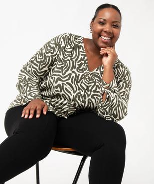 Leggings à pont en maille avec ceinture élastique femme grande taille vue1 - GEMO (G TAILLE) - GEMO
