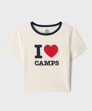 Tee-shirt manches courtes coupe courte imprimé fille - Camps United vue2 - CAMPS GEMO FOR GOOD - GEMO