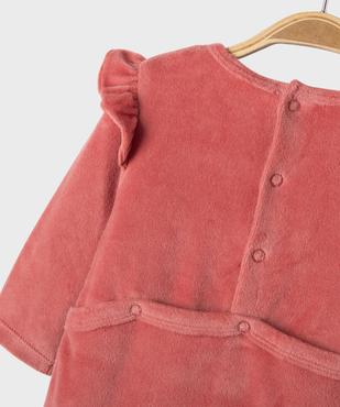 Pyjama en velours à épaules volantées et pont-dos pressionné bébé vue2 - GEMO 4G BEBE - GEMO