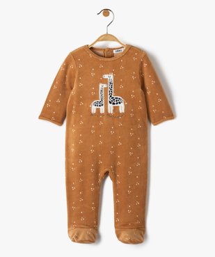 Pyjama dors-bien bébé en velours avec motifs animaux vue1 - GEMO(BB COUCHE) - GEMO