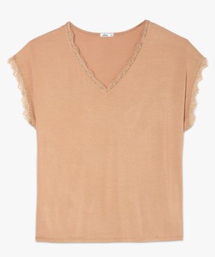 Tee-shirt femme sans manches avec finitions dentelle vue4 - GEMO (G TAILLE) - GEMO