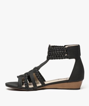 Sandales femme avec brides tressées autour de la cheville vue3 - GEMO (CASUAL) - GEMO
