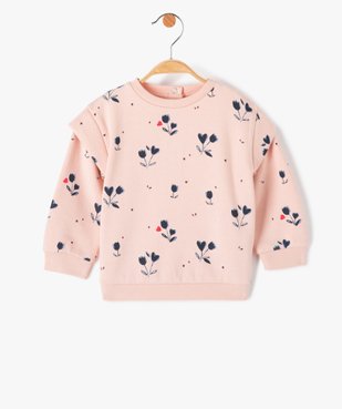Sweat bébé fille en molleton doux et fleuri vue2 - GEMO(BEBE DEBT) - GEMO