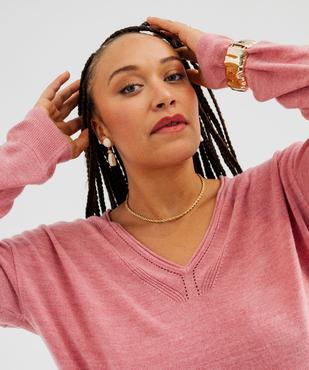Pull col V en maille fine femme grande taille vue4 - GEMO (G TAILLE) - GEMO