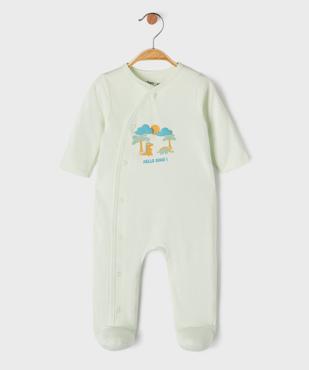 Pyjama en coton ouvert devant motif dinosaures bébé garçon vue1 - GEMO 4G BEBE - GEMO