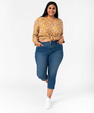 Pantacourt en jean stretch coupe slim taille normale femme grande taille vue5 - GEMO (G TAILLE) - GEMO